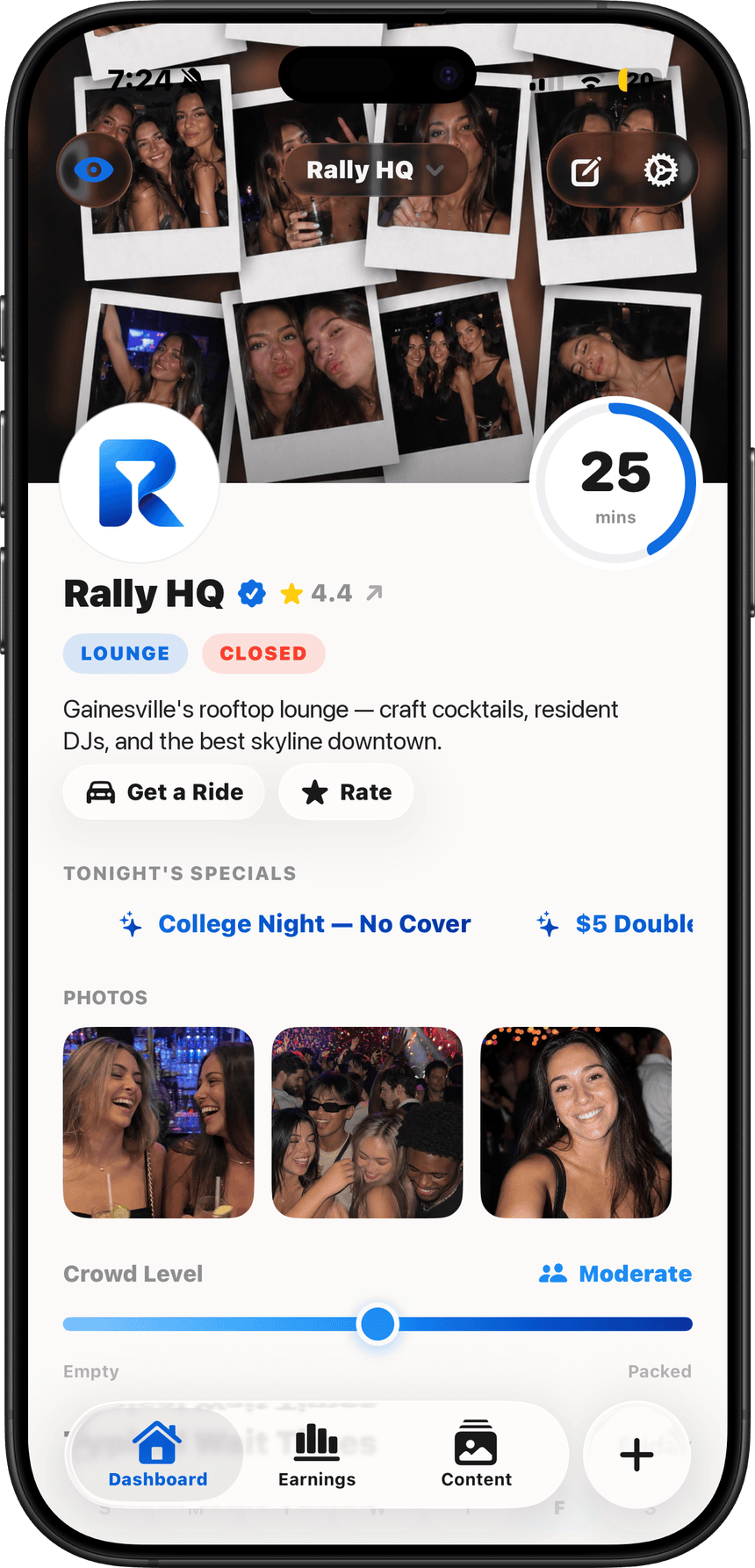 Rally Business — The guest view